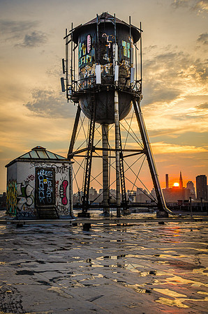 Water Tower at Sunset