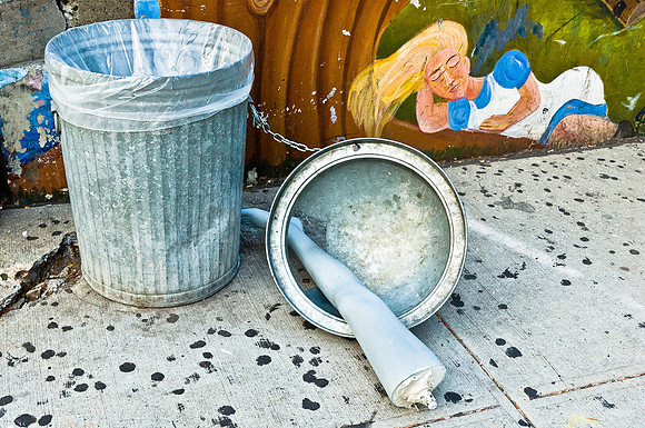 Trash Can and Leg