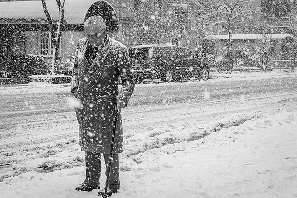 Man in Snowstorm