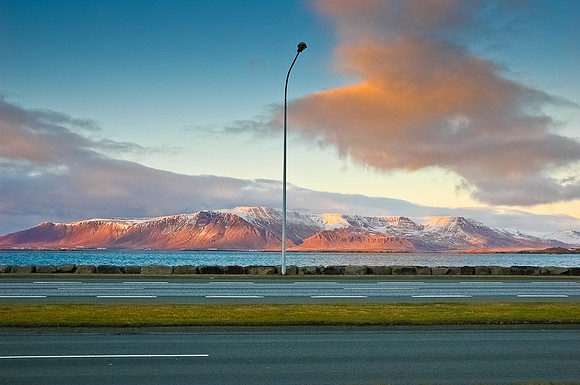 Street Light and Mountain